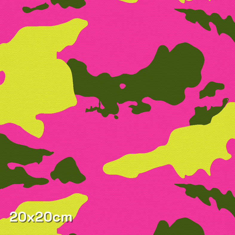 Neon Yellow Pink Organic Camouflage Fabric - Image 3