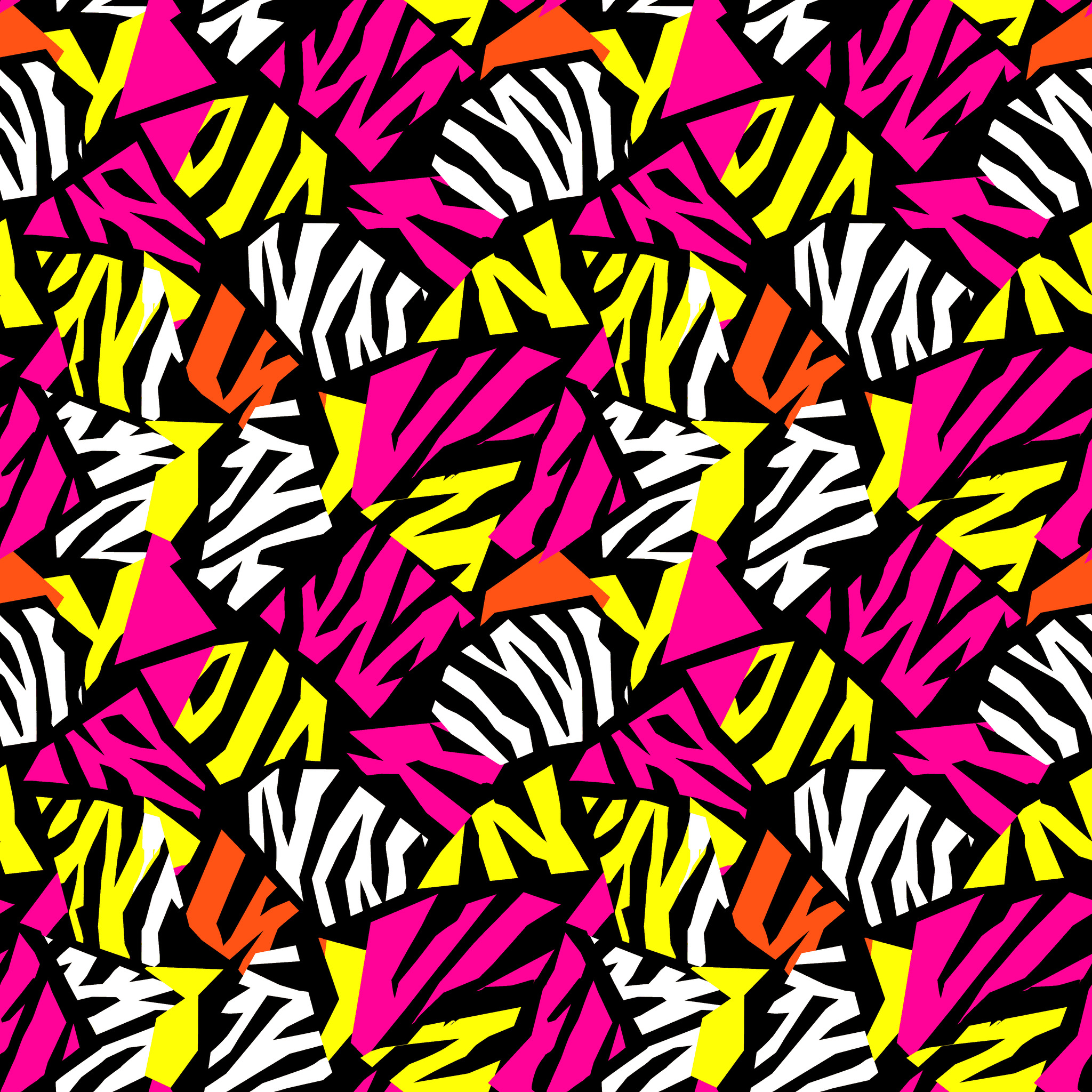 Neon Zebra Geometric Camouflage Fabric - Image 2