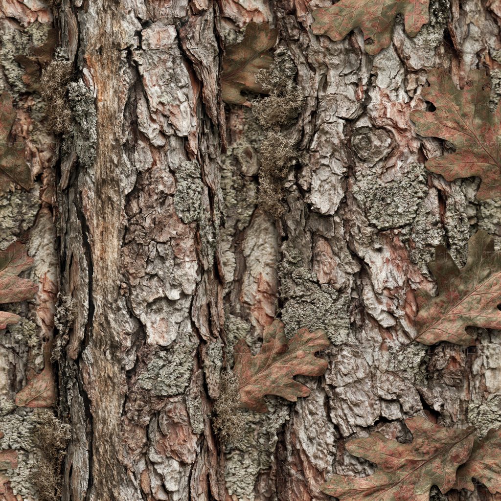 Oak Bark Red Camouflage Fabric