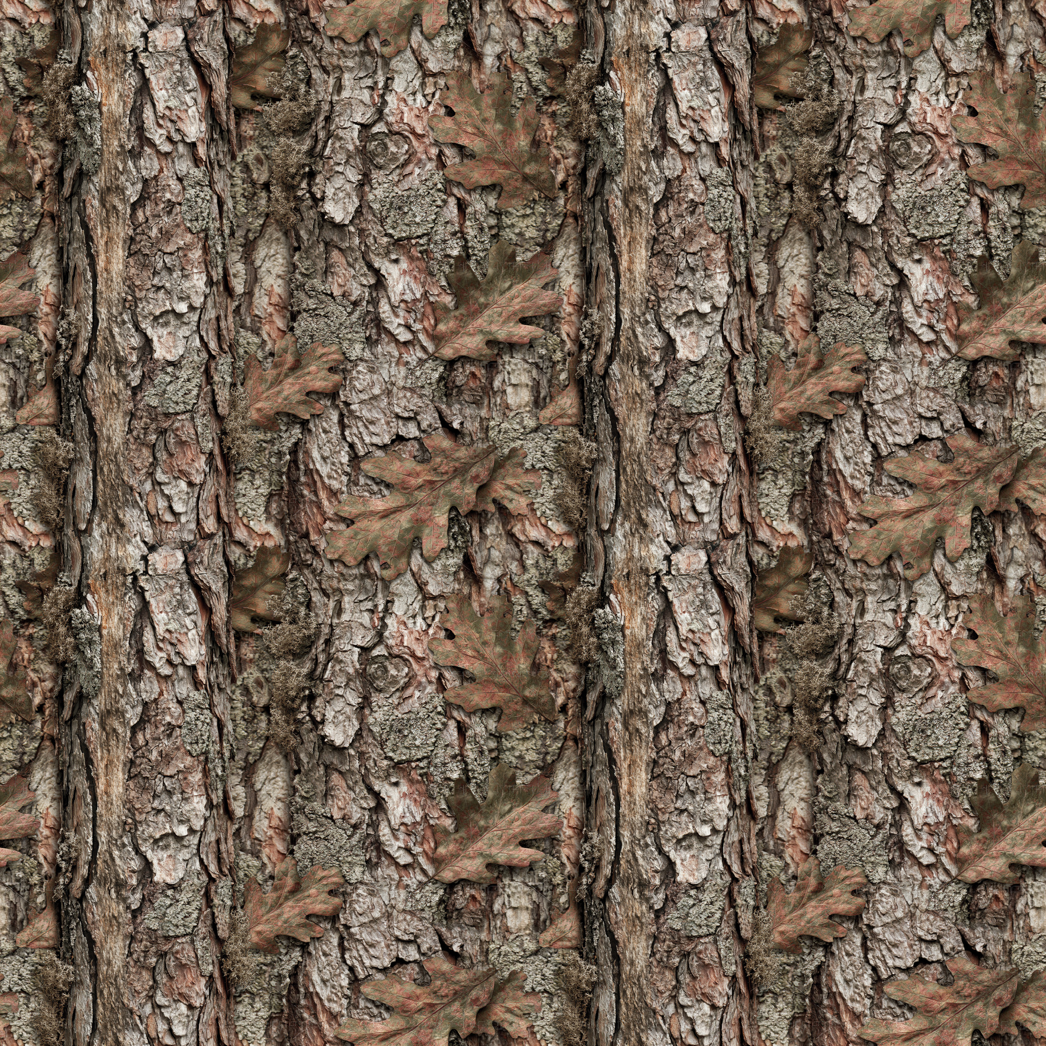 Oak Bark Red Camouflage Fabric - Image 2