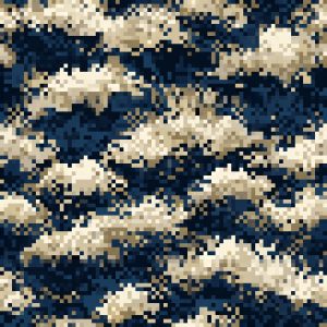 Pixel Hillside Nighttime Camouflage Fabric