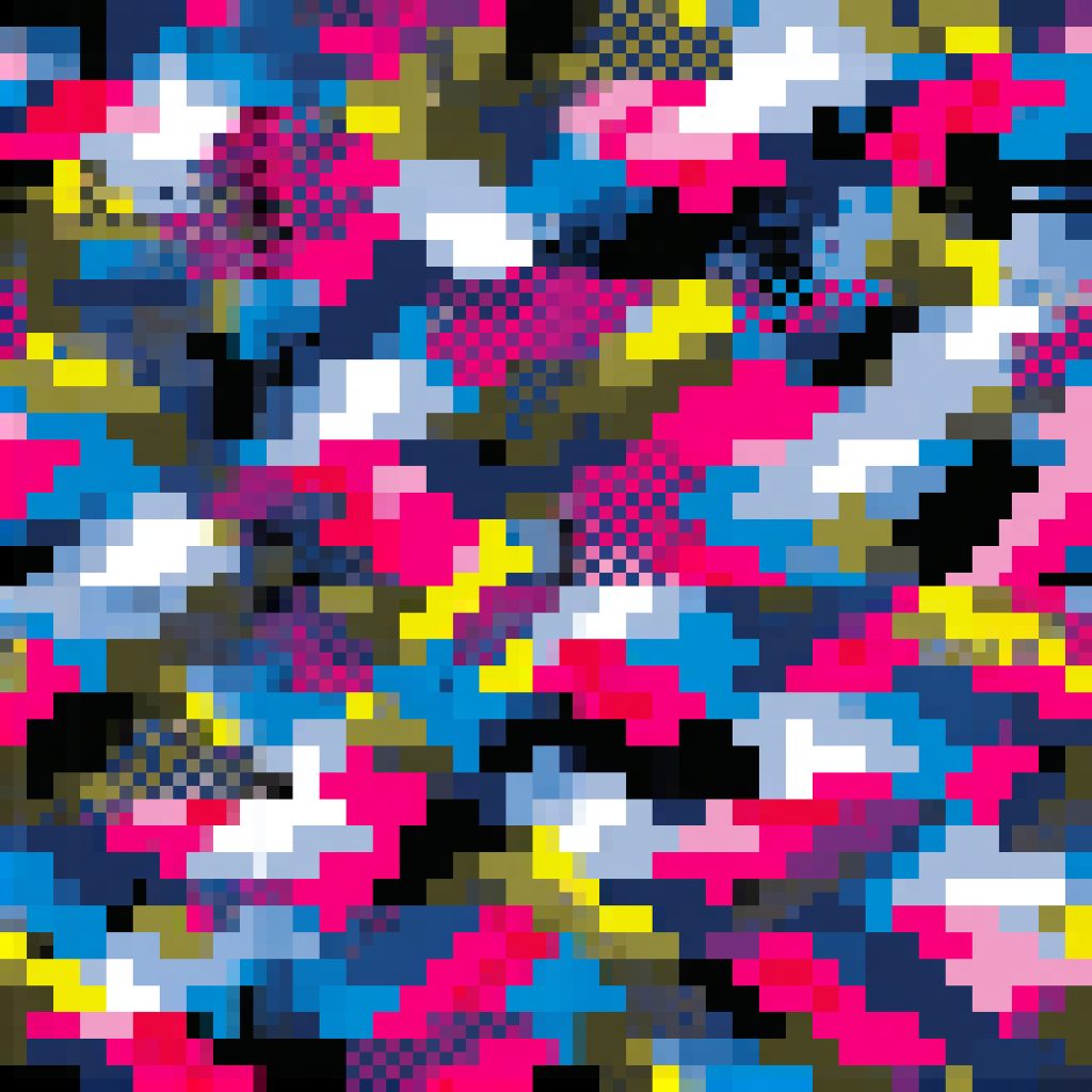 Pixel Neon Sports Camo Camouflage Fabric
