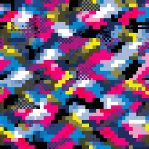 Pixel Neon Sports Camo Camouflage Fabric