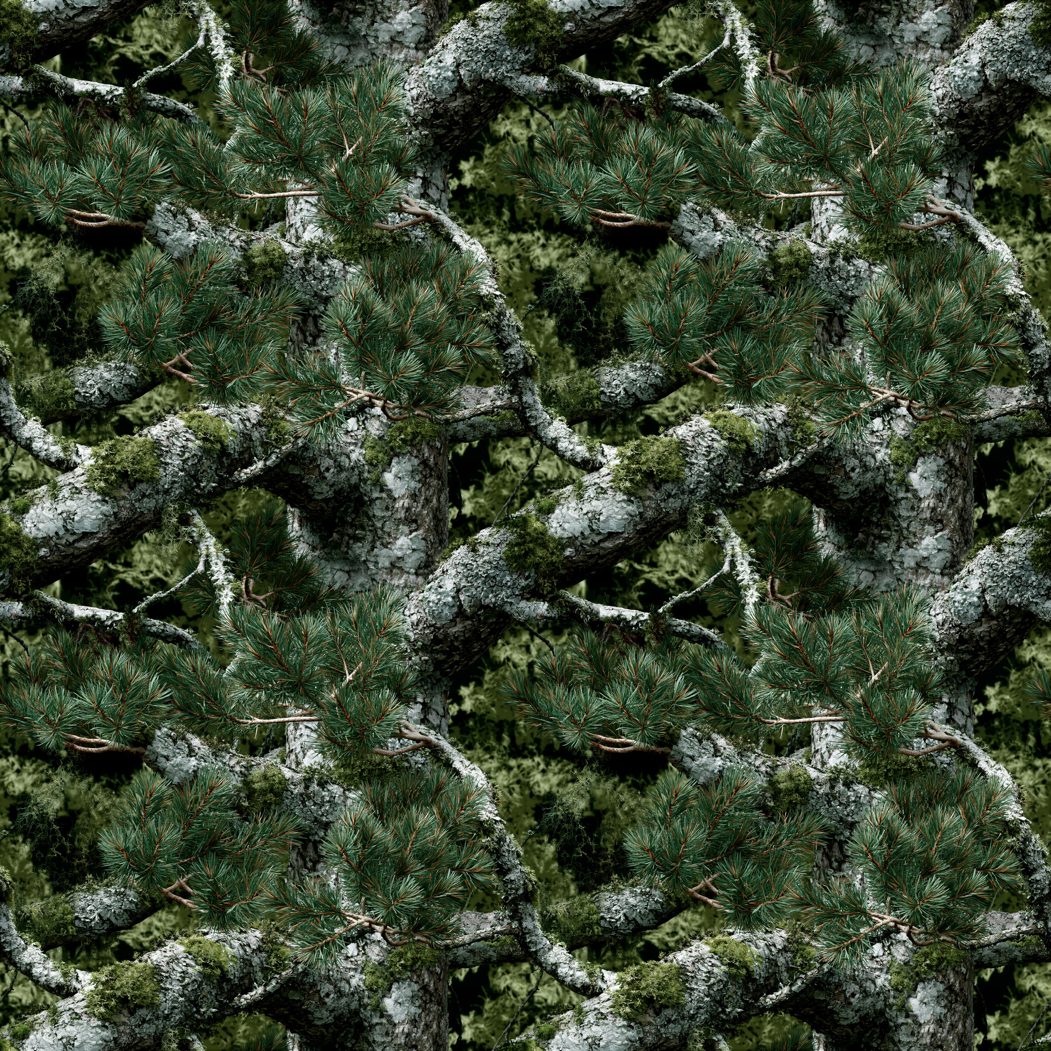 Scandi Pine Woodland Grey Camouflage Fabric - Image 2