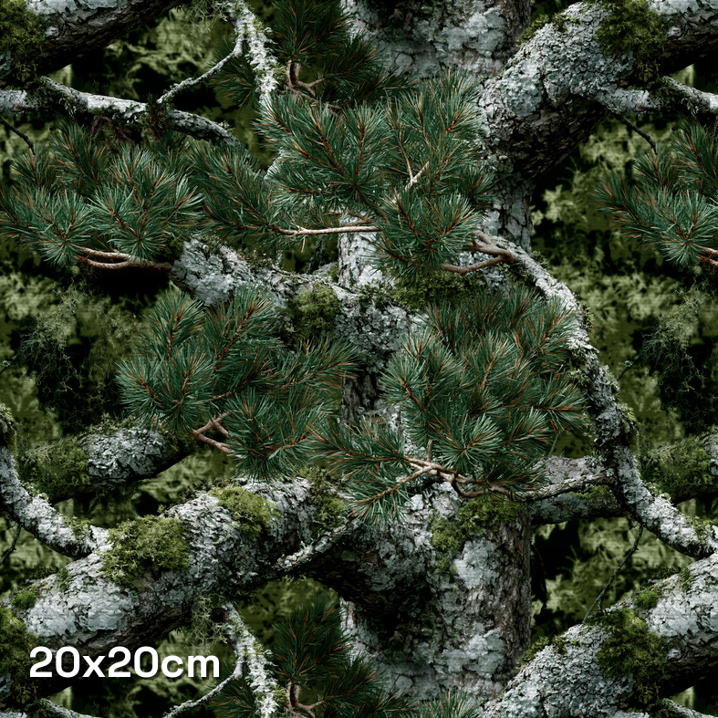 Scandi Pine Woodland Grey Camouflage Fabric - Image 3