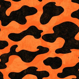 Scuffed Orange Camouflage Fabric