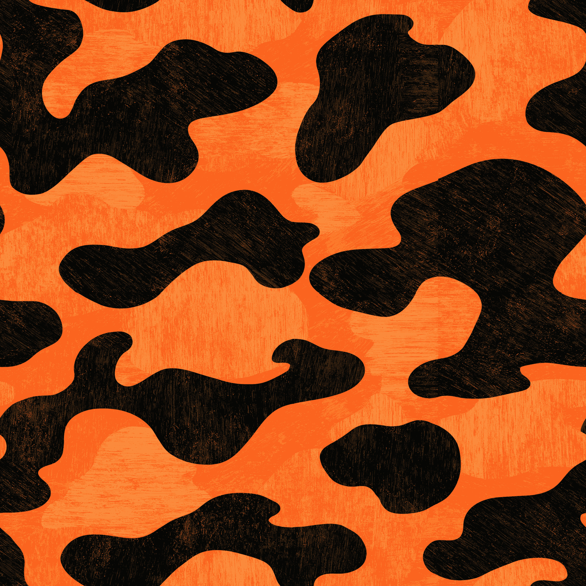 Scuffed Orange Camouflage Fabric