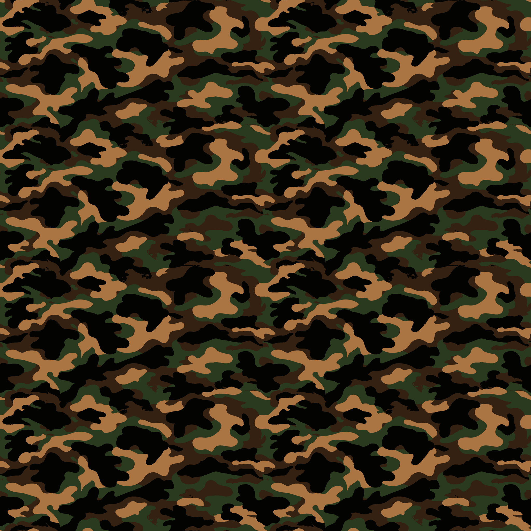 Traditional Brown Black Tan Green Camouflage Fabric - Image 2
