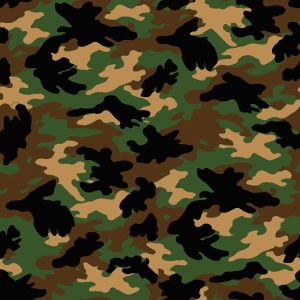 Traditional Field Camo Brown Black Green Tan Camouflage Fabric
