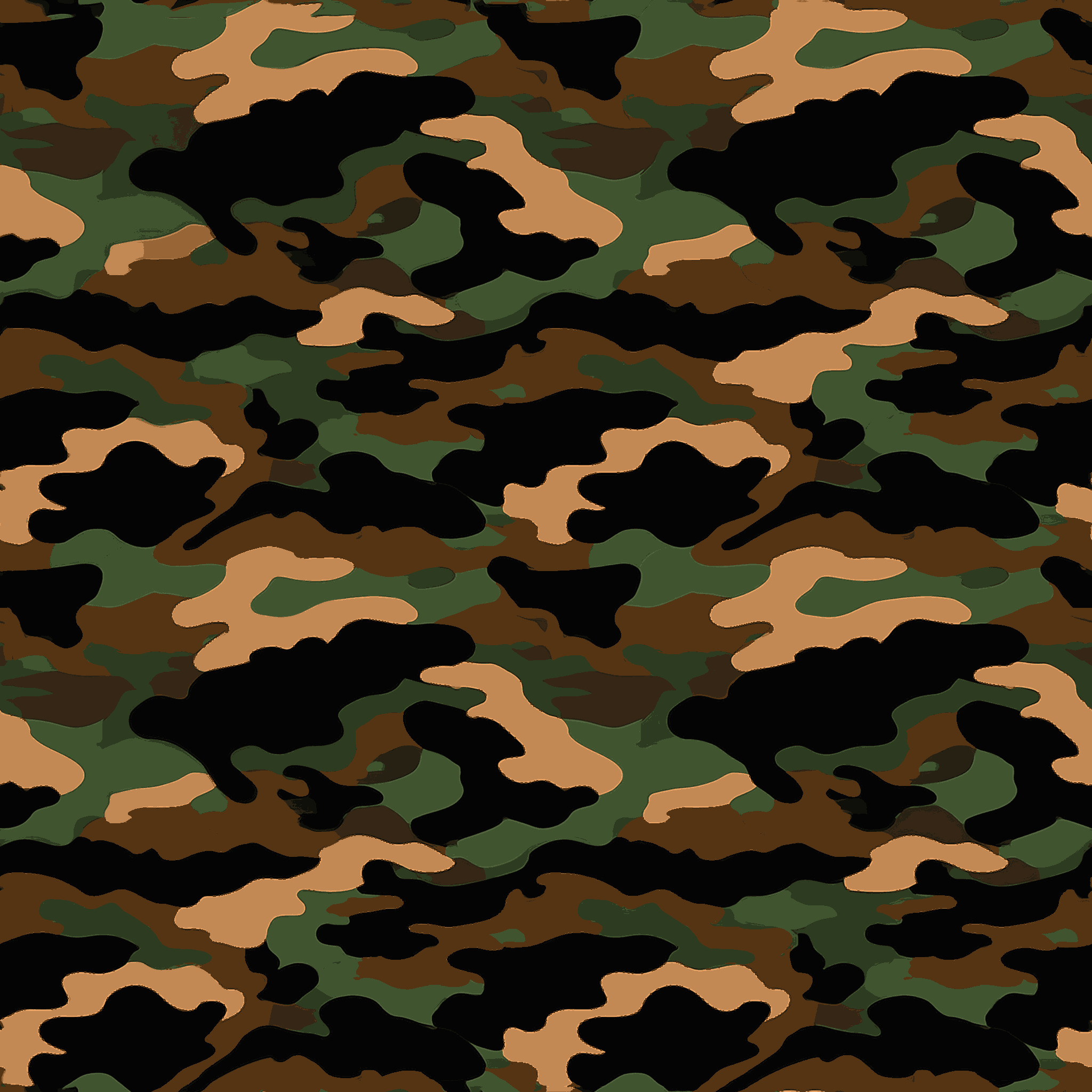 Traditional Organic Dark Camouflage Fabric