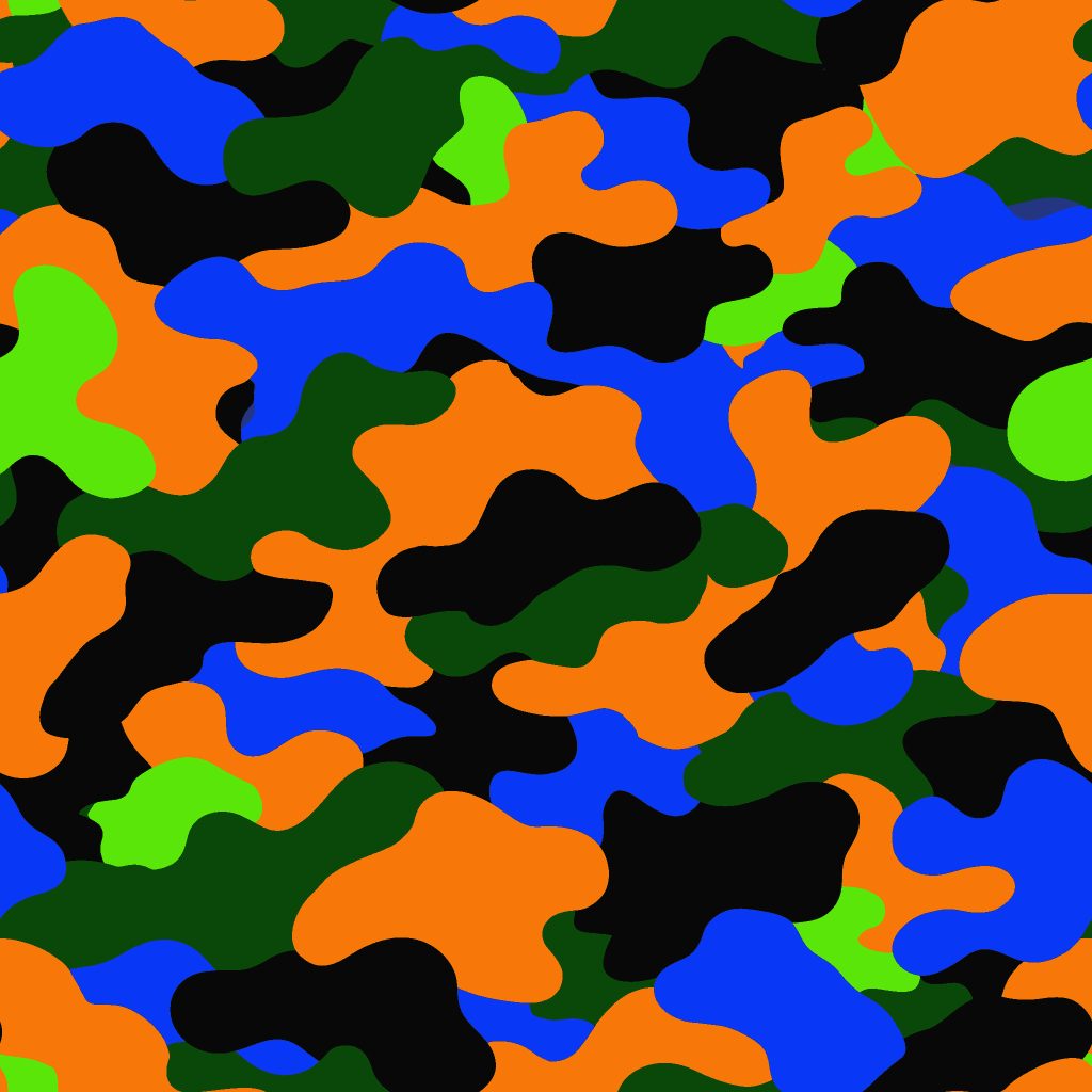 Urban Neon Blue Shades Camouflage Fabric