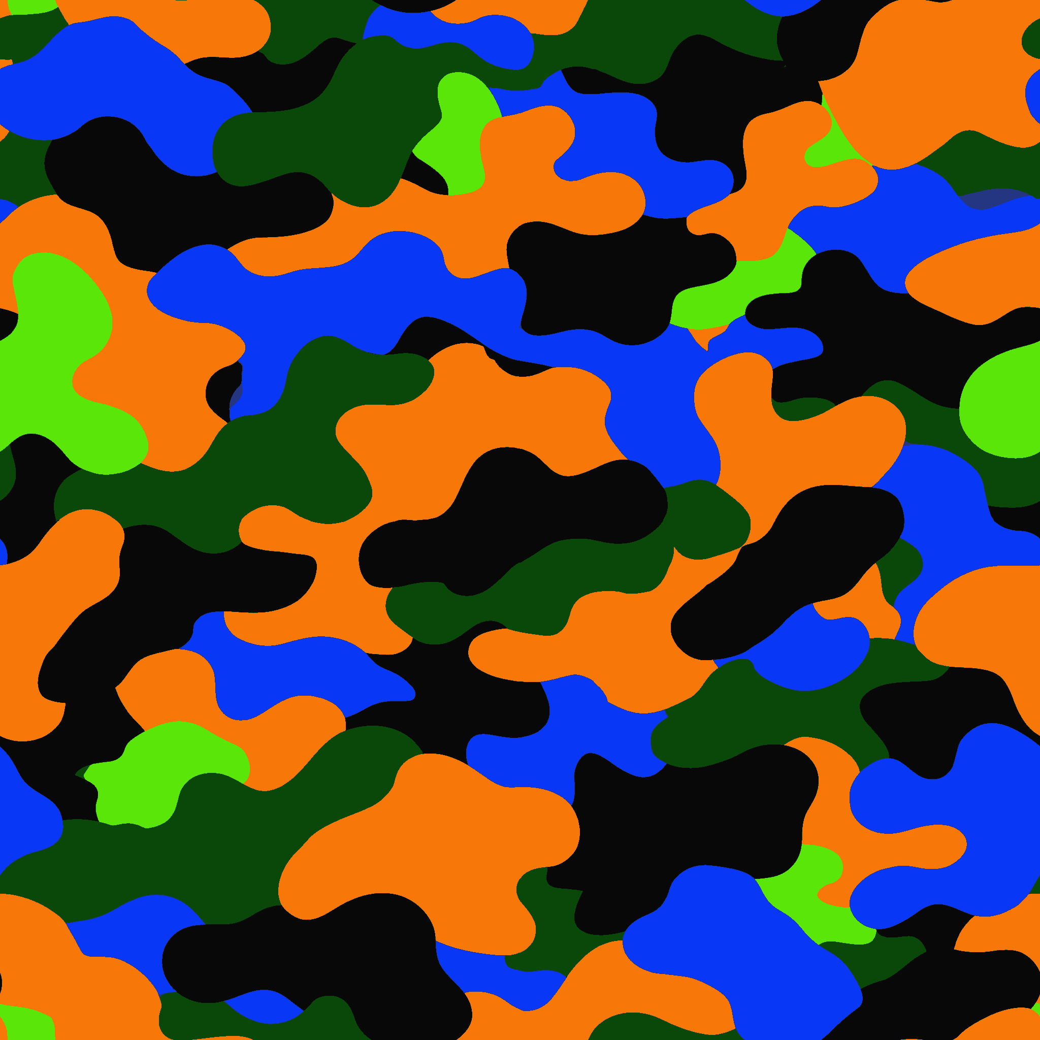 Urban Neon Blue Shades Camouflage Fabric
