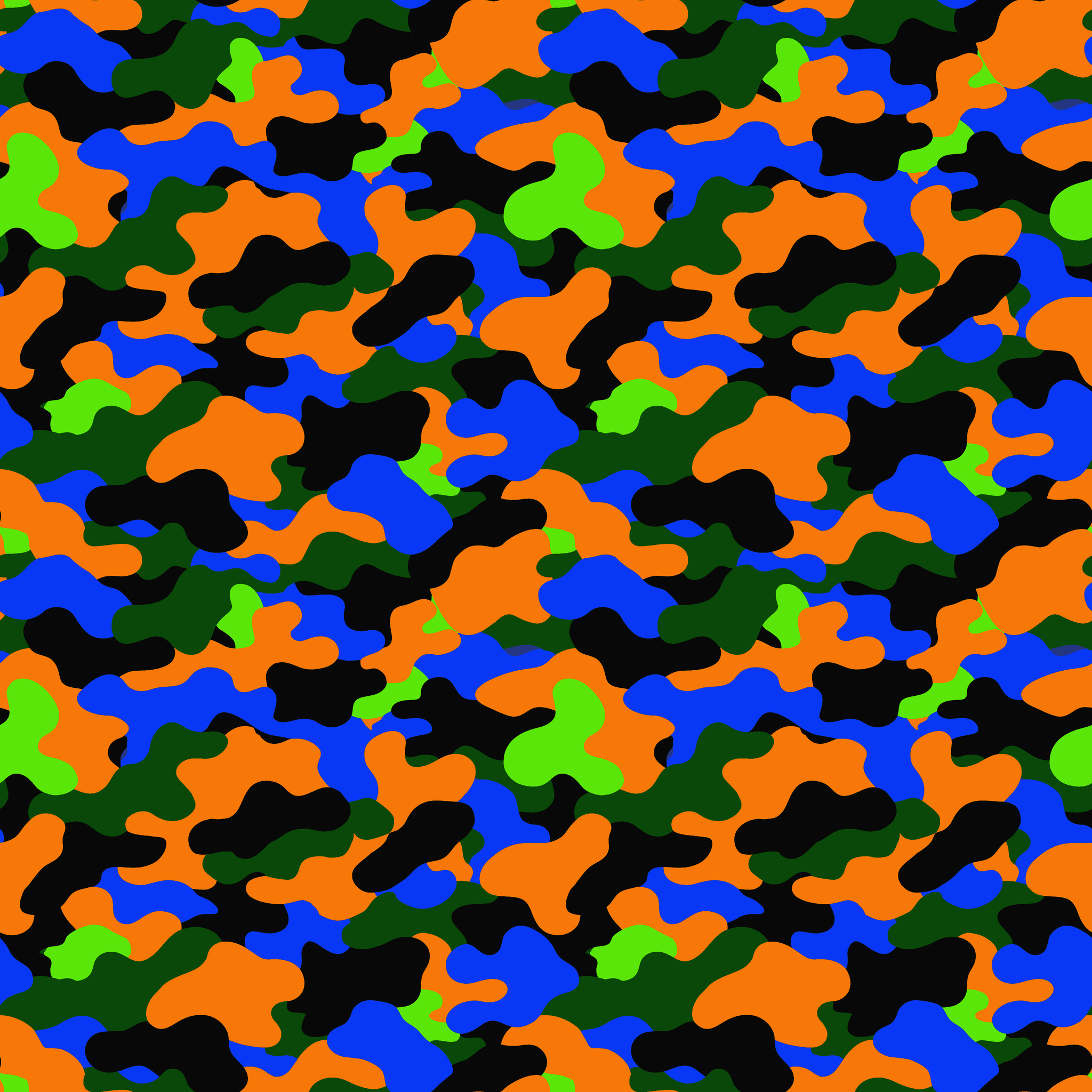 Urban Neon Blue Shades Camouflage Fabric - Image 2