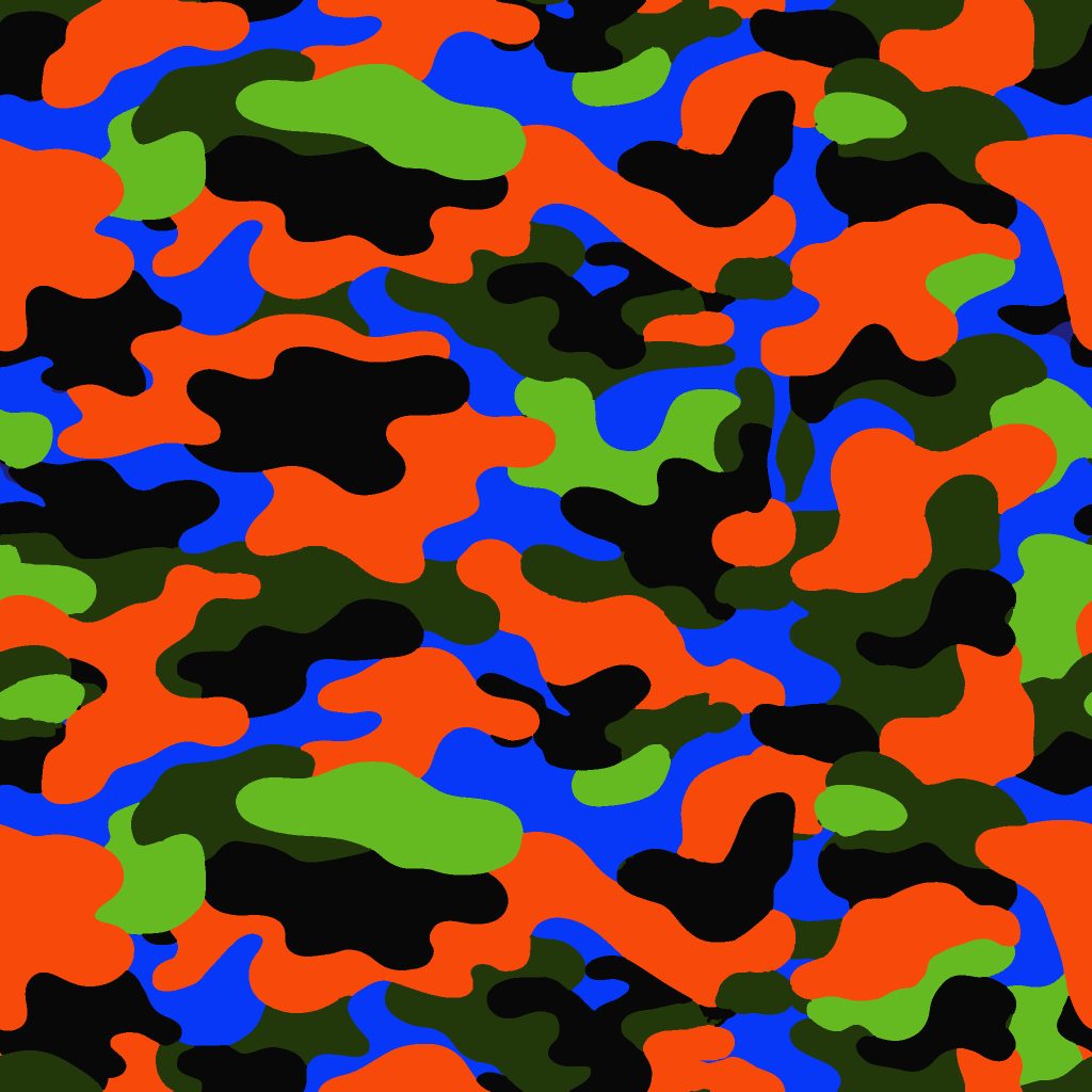 Urban Neon Orange Shades Camouflage Fabric