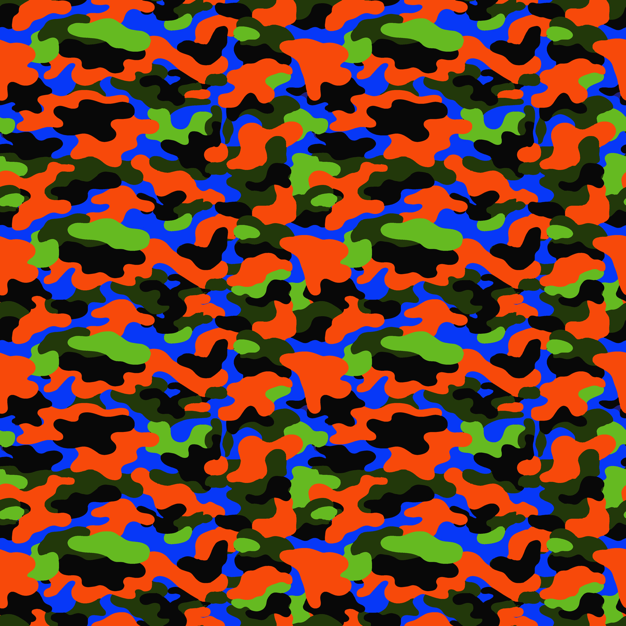 Urban Neon Orange Shades Camouflage Fabric - Image 2