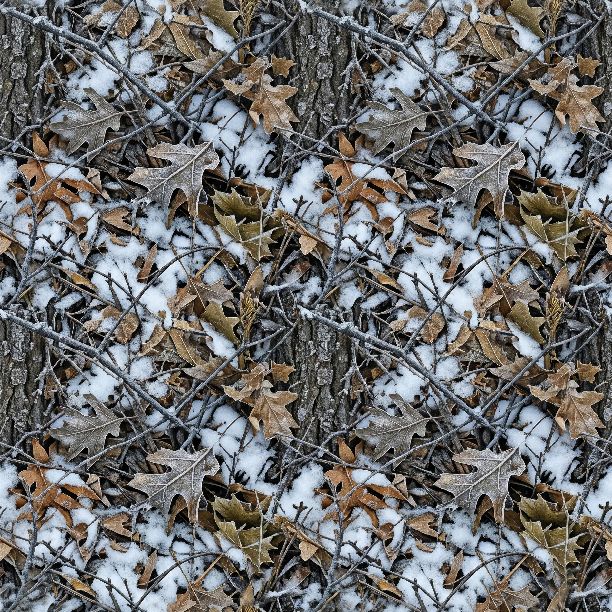 Winter Oak Foliage Camouflage Fabric